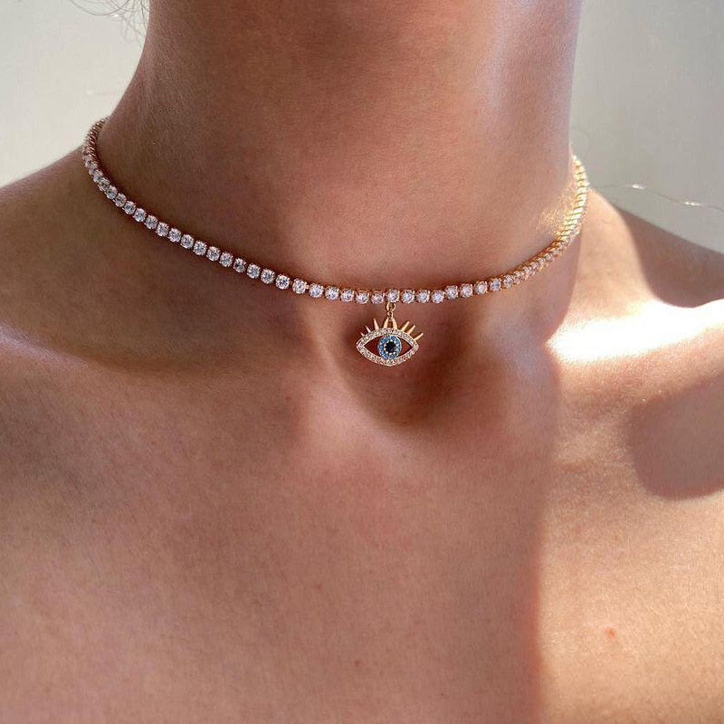 Evil Eye Diamante Choker