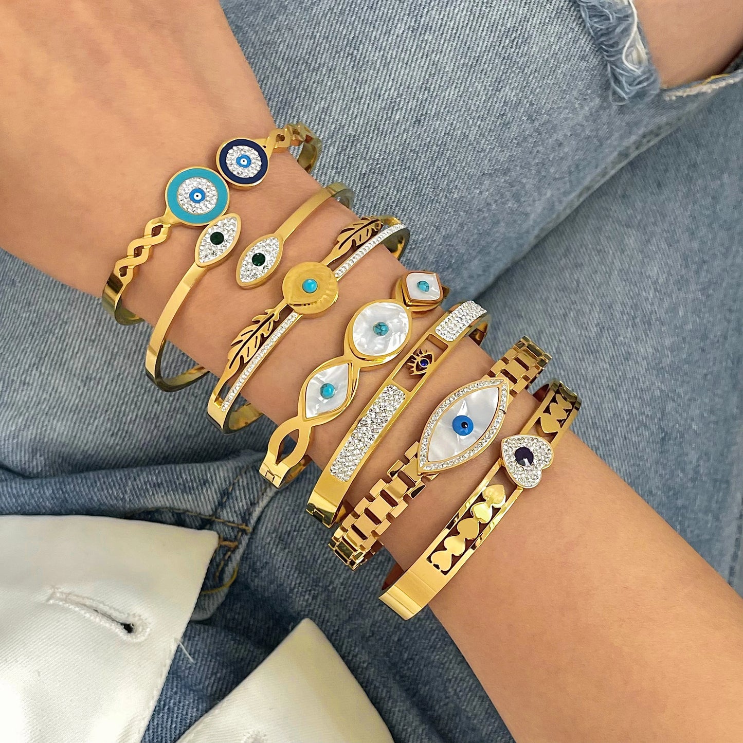 Doppio Evil Eye Bangle