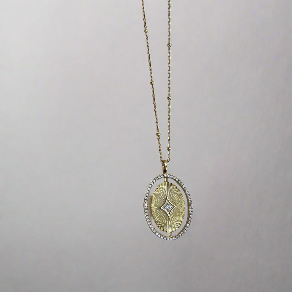 Oval Star Medallion Necklace